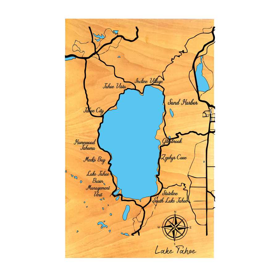Personalized Lake Wood Print - Housewarming Gift for Couples