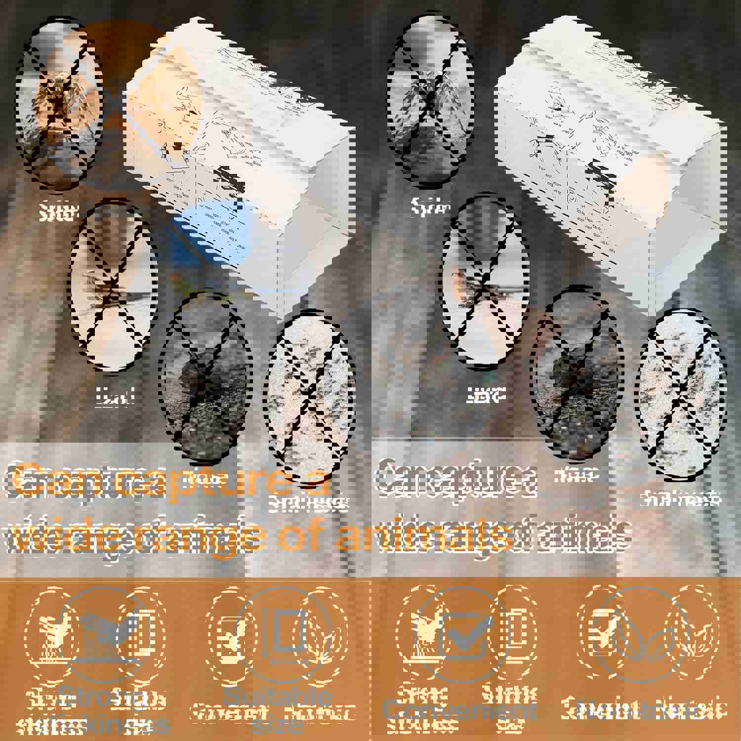 Kittmip 24 Pcs Mouse Traps Indoor for Home, Glue Traps Sticky Adhesive Easy to Use Safe Glue Boards
