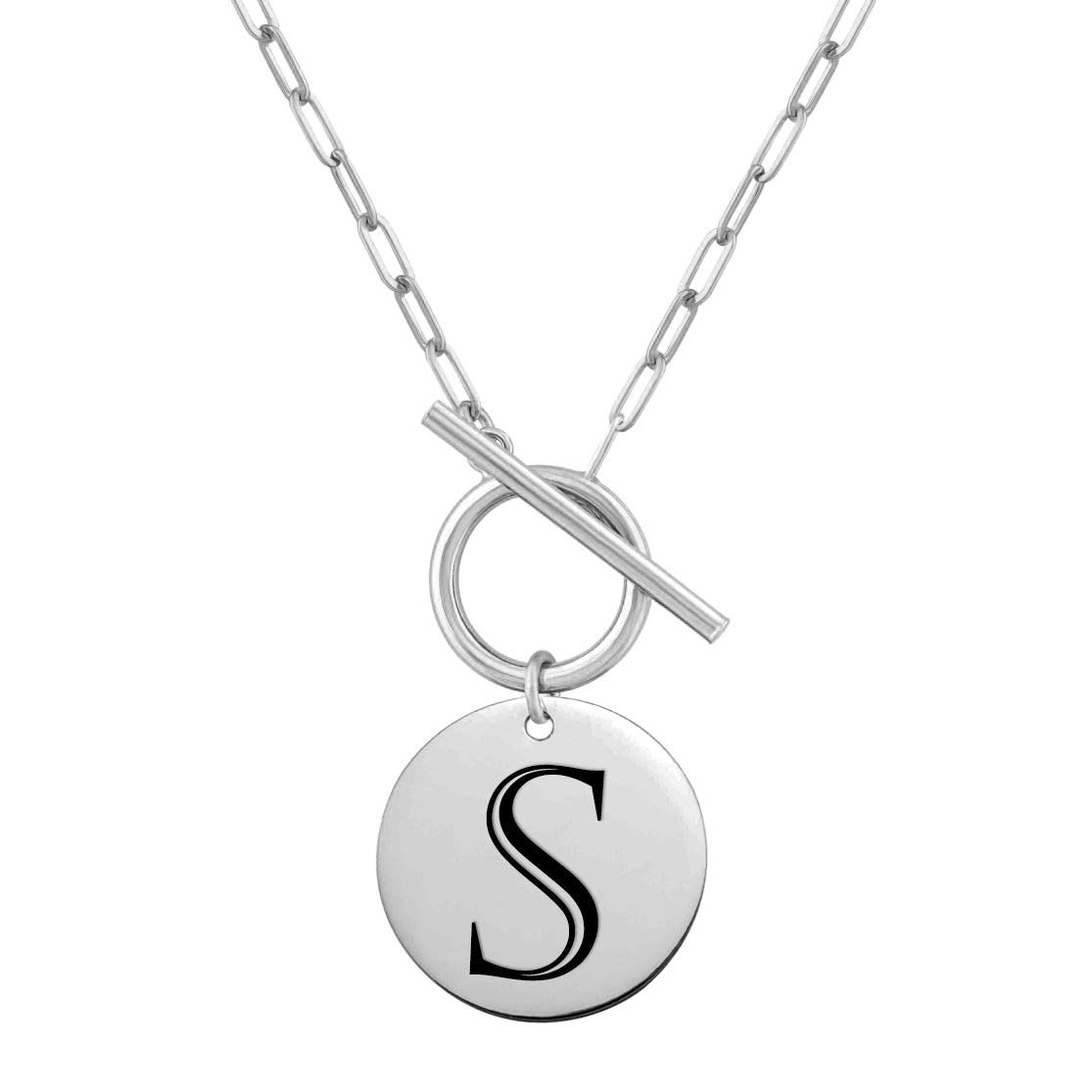 Cleo Paperclip Initial Necklace - Personalized 14k Gold Necklace