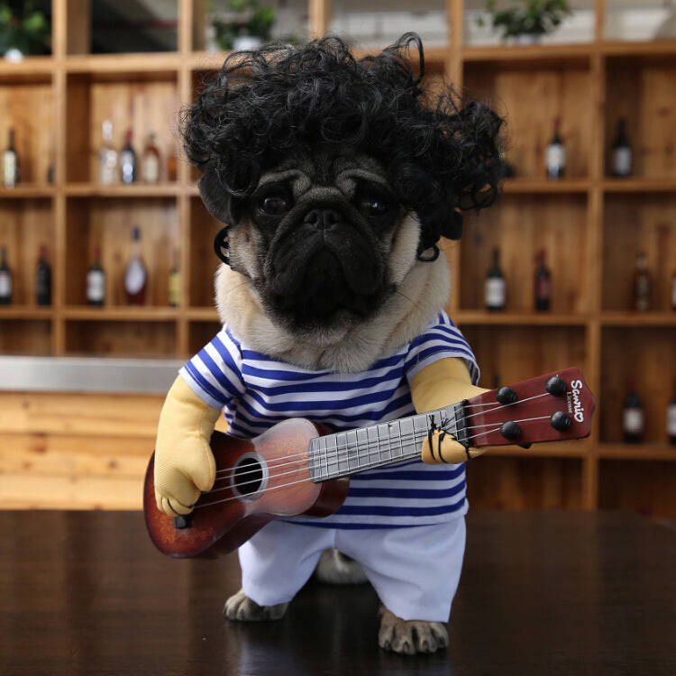 Halloween Dog Costumes - Pirate, Police, Doctor, Guitar, Funny Dress for Pets