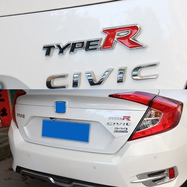 2 pcs 3D Aluminum TYPE-R Car Front/Rear Badge Fender Body Emblem Decal Sticker