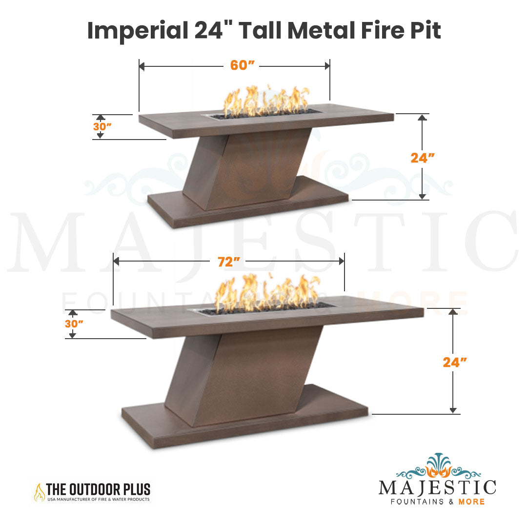 The Outdoor Plus Imperial 24 Tall Metal Fire Pit with Free Cover