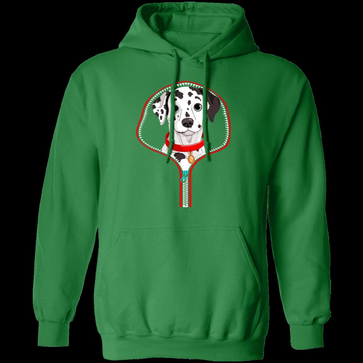 DALMATIAN ZIP-DOWN LADIES Pullover Hoodie - 8 oz Cotton/Poly Blend
