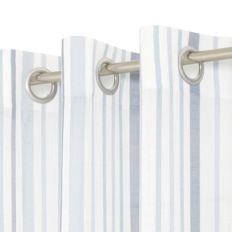 George & Mason - Striped Eyelet Unlined Curtain