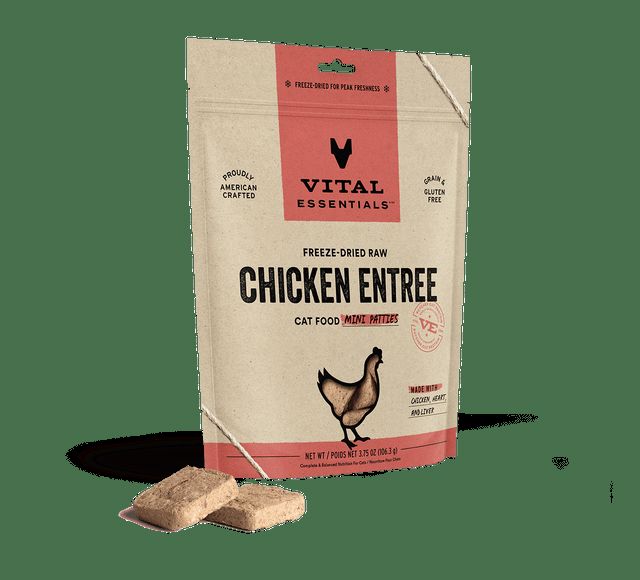 Vital Essentials Freeze-Dried Grain-Free Chicken Mini Patties Cat Food