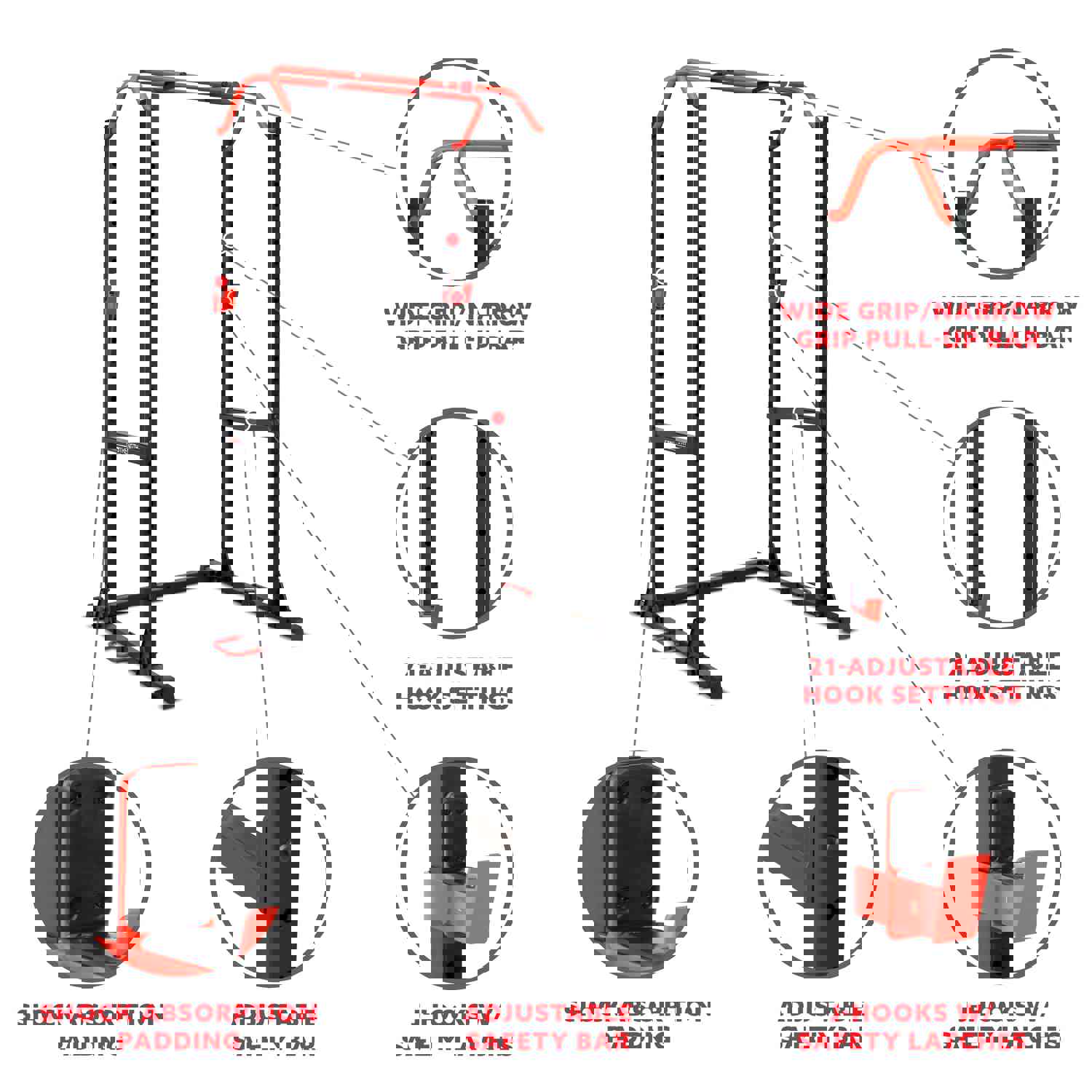 Sunny Health & Fitness Essential Power Cage Squat Rack - SF-XF921024