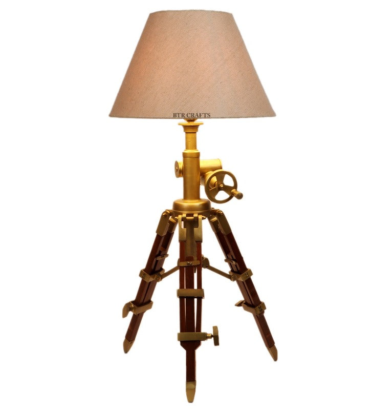 BTR CRAFTS Vintage Tripod Table Lamp with Adjustable Stand - Rustic Home Decor