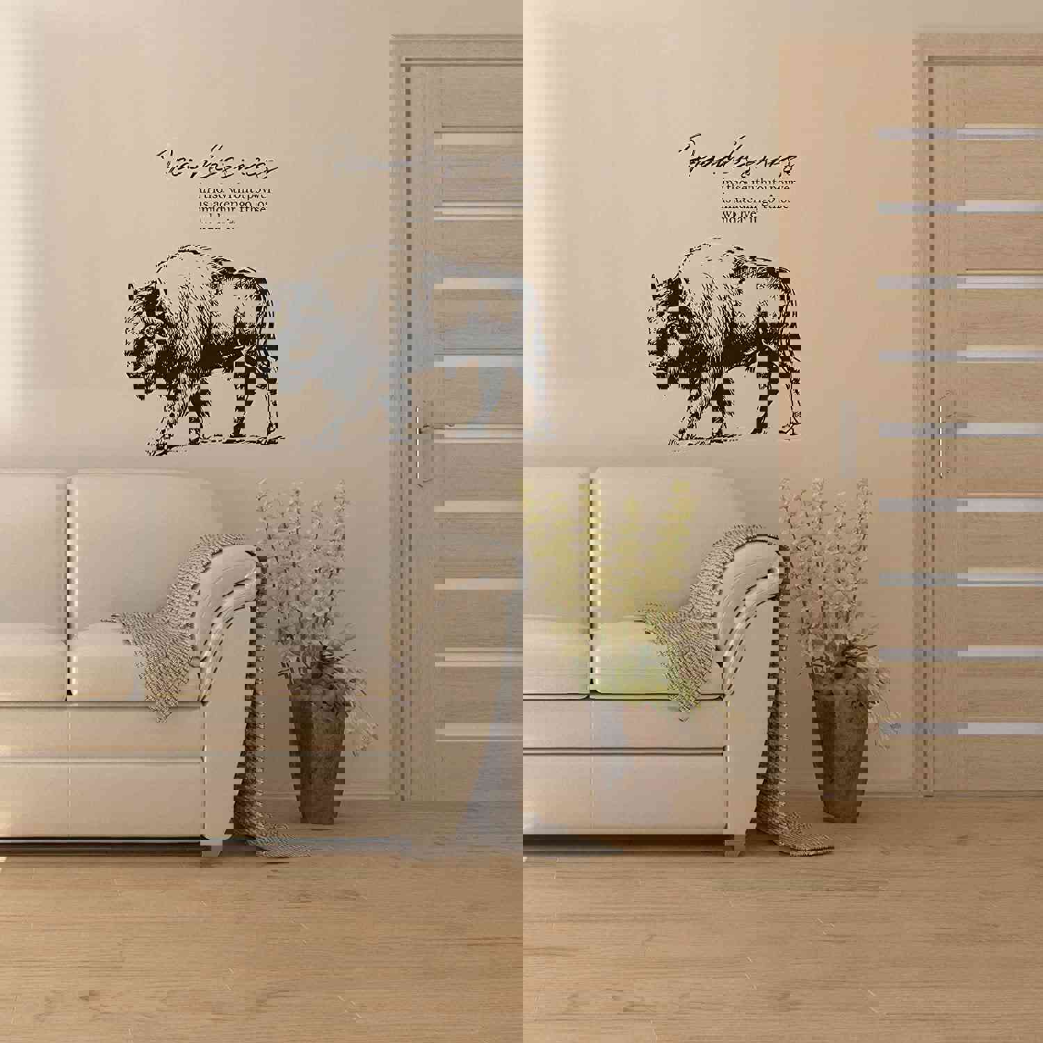 Animal Life Quote Vinyl Wall Sticker Decal - Fearlessness Yak Motivation Quote