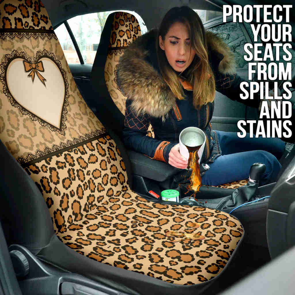 Leopard Heart Skin Wild Car Seat Covers