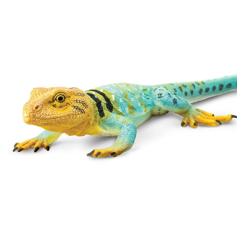 Collared Lizard Toy - Hand-Painted Reptile Figurine