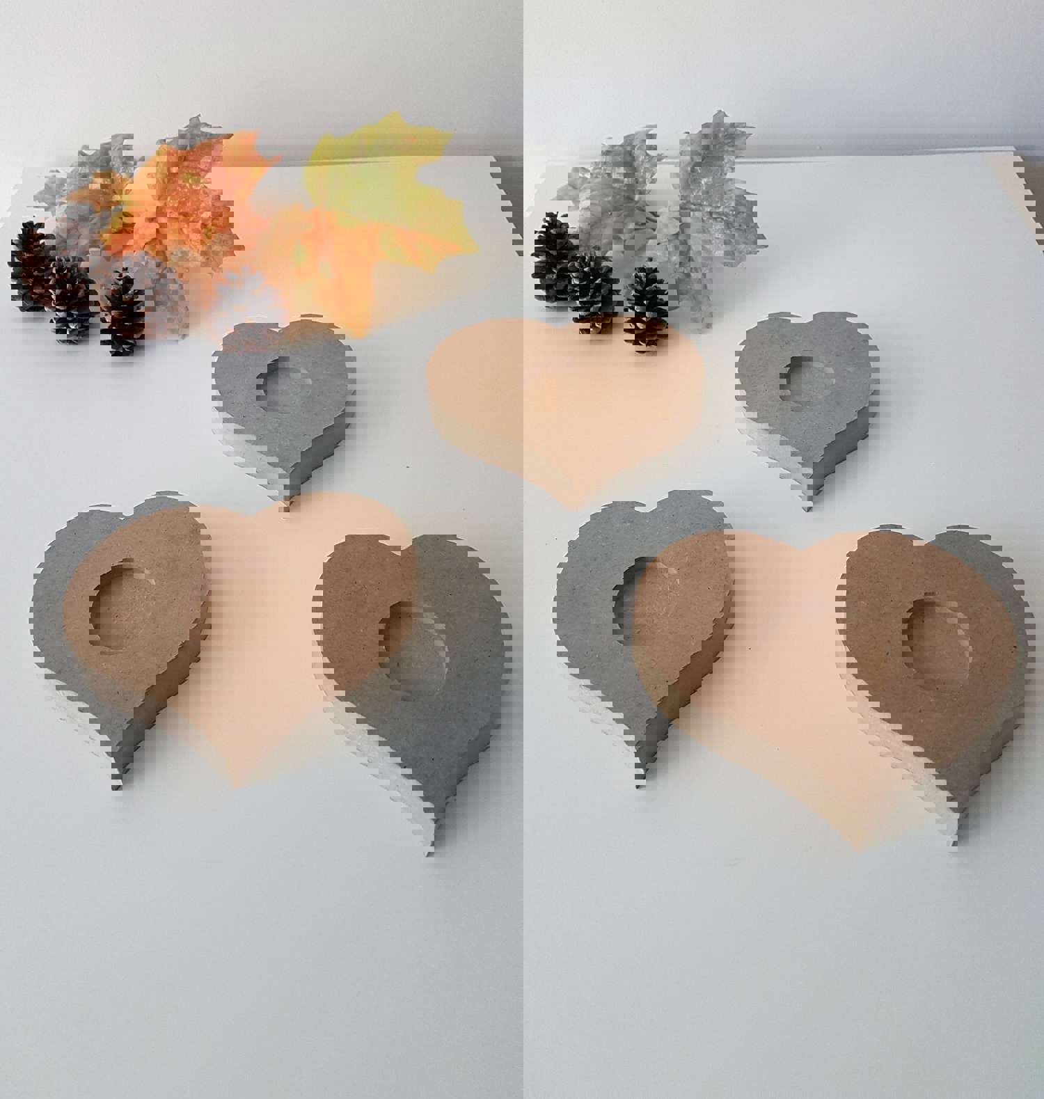 Set of 3 Unfinished Wooden Candle Holders - DIY Wooden Decor, Ready to Paint