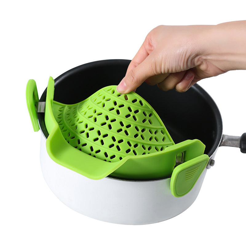 Silicone Pot Side Drain Stopper - Modern Minimalist Kitchen Gadget