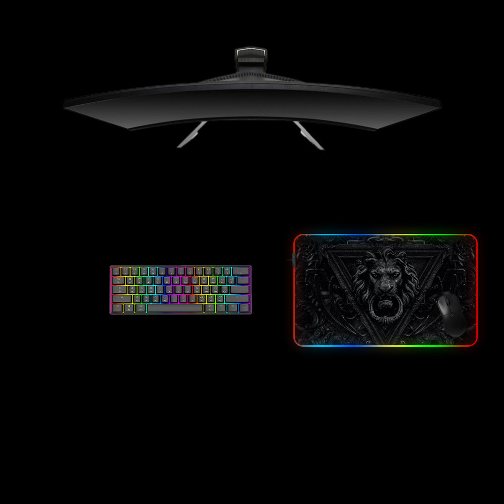 Lion Door Design RGB Gaming Mouse Pad - M-XXL Size with LED Lighting