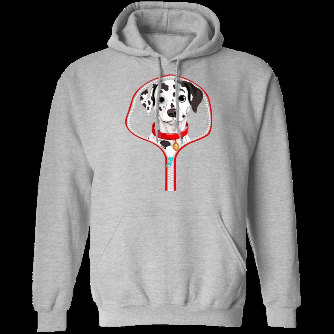 DALMATIAN ZIP-DOWN LADIES Pullover Hoodie - 8 oz Cotton/Poly Blend