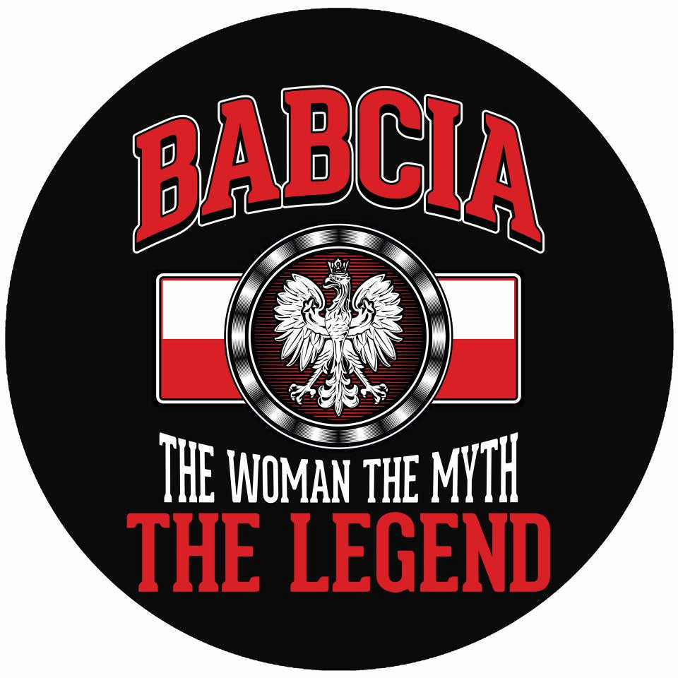 Babcia The Legend With Black Circle Pendant Necklace