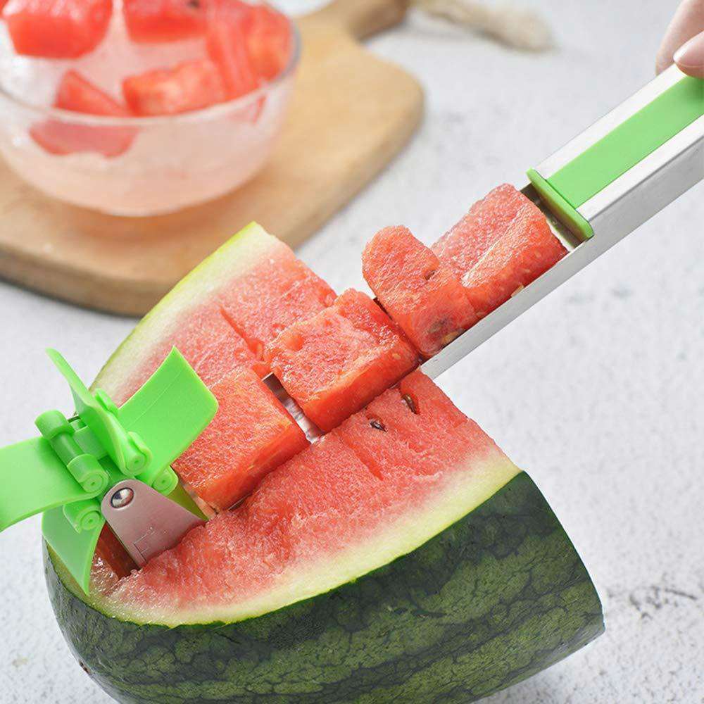 Perfectostore Stainless Steel Watermelon Slicer Cutter Knife Corer - Kitchen Gadget for Fruits & Vegetables
