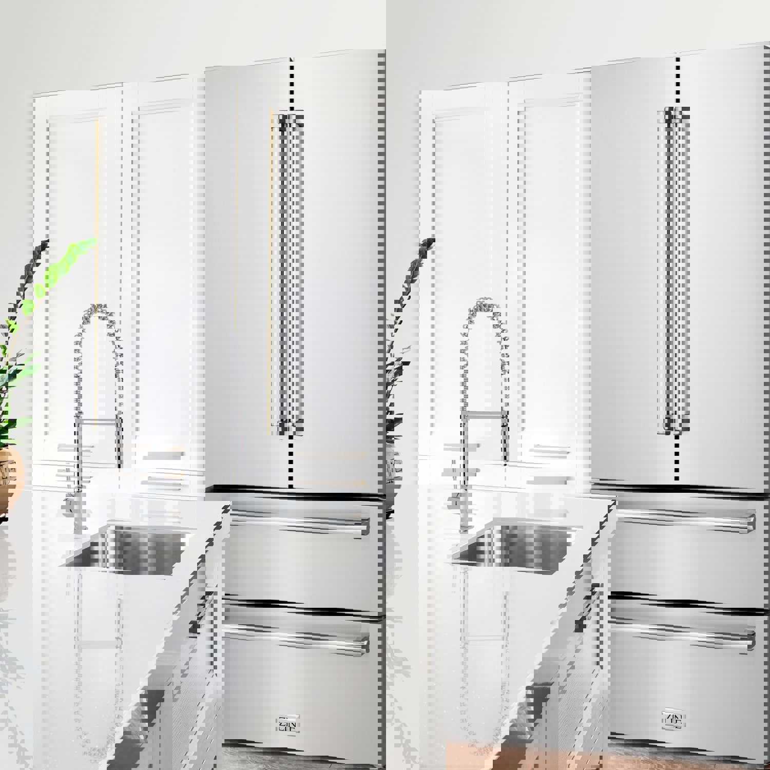 ZLINE Stainless Steel Refrigerator with Freestanding French Doors & Ice Maker - 36-Inch, 22.5 Cu. Ft.