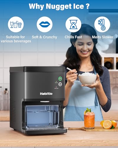 Habitio Nugget Ice Maker with Self-Dispensing Function