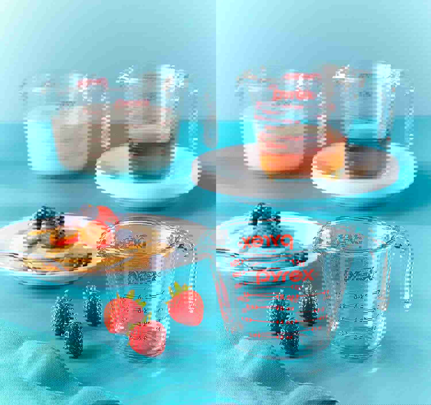 3 Piece Glass Measuring Cup Set - 1-Cup, 2-Cup, and 4-Cup Tempered Glass Liquid Measuring Cups