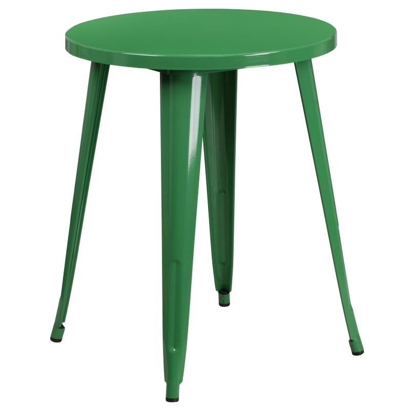 Flash Furniture Webb Commercial Grade 24 Round Green Metal Indoor-outdoor Bar Height Table