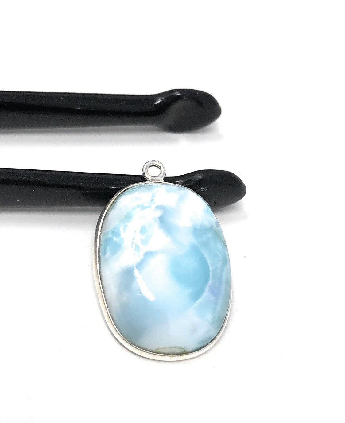 3 Pc AAA Grade Larimar Gemstone Charms, Sterling Silver DIY Jewelry Supplies