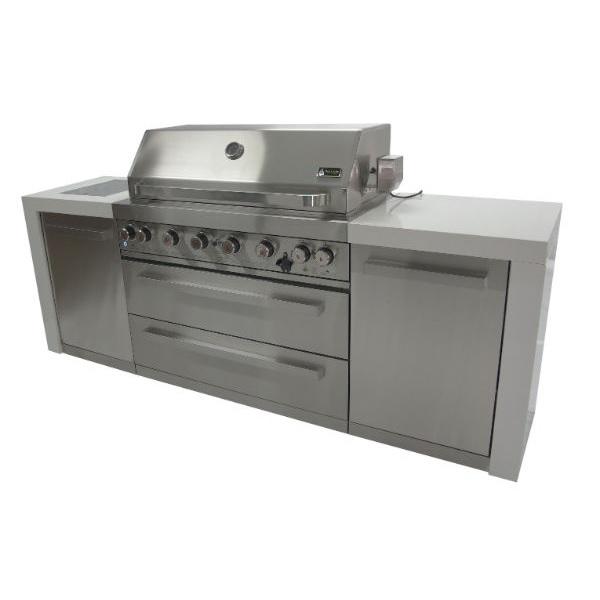 Mont Alpi MAI805-D 43 Stainless Steel Deluxe Outdoor Kitchen Island with 6 Burner Grill