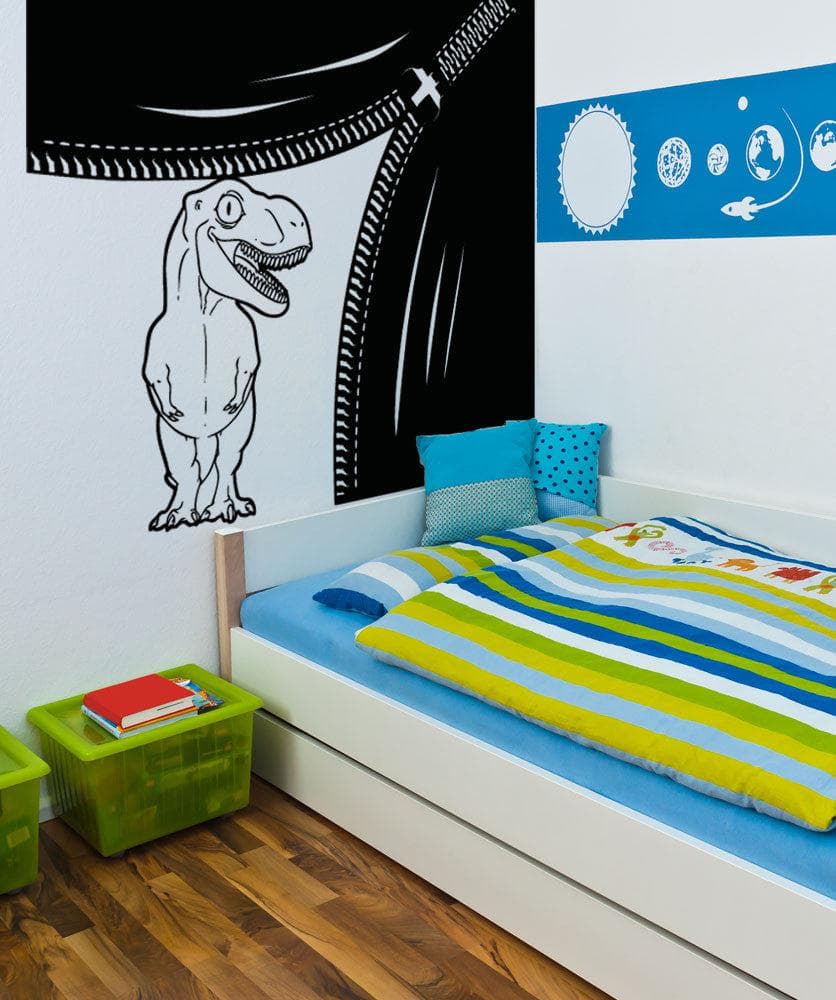 Vinyl Wall Decal Sticker Happy Dino Zipper #OS_AA1352