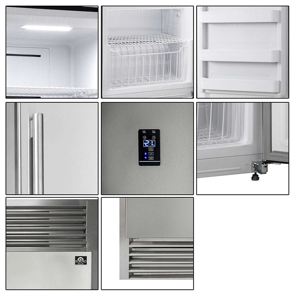 Forno Rizzuto 60" Wide Refrigerator and Freezer Combo with 27.6 cu.ft. Total Storage