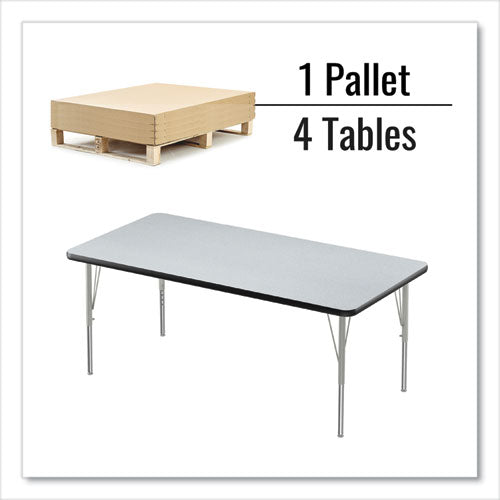 Correll Adjustable Activity Table with Granite Top and Black Legs