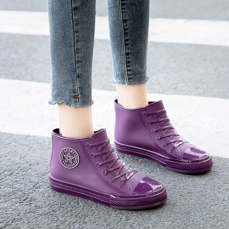 Spring And Autumn Fashion Women's Trend Short Working Rain Boots