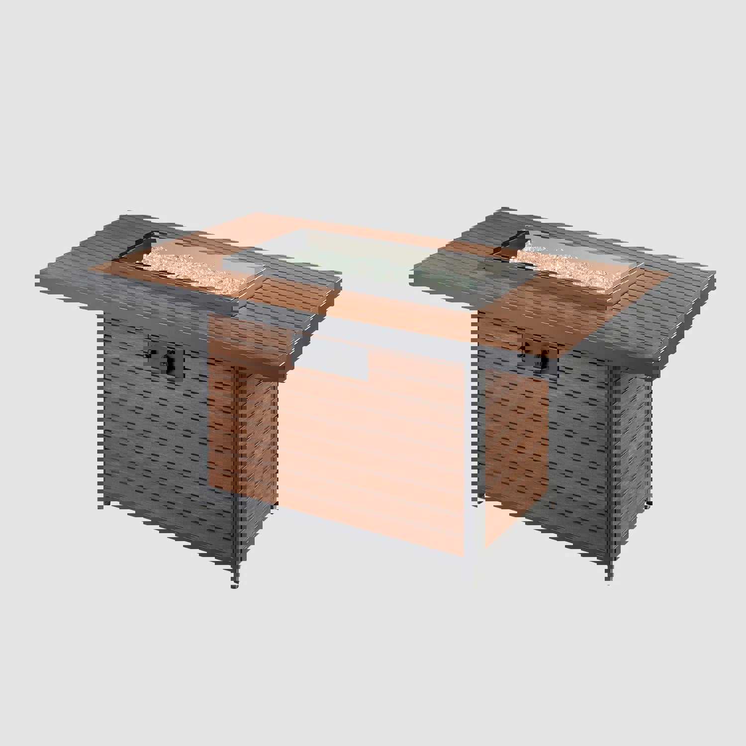 Outdoor Greatroom Co Kenwood Rectangular Gas Fire Pit Table - Chat or Dining Height