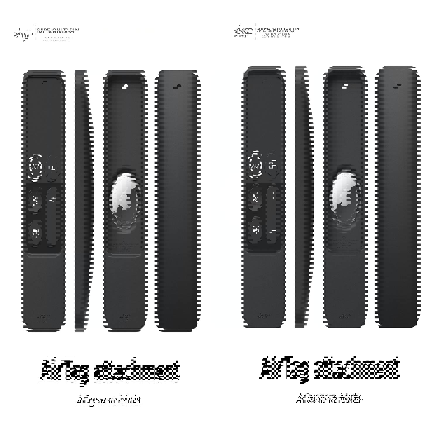 R5 Locator Case for Apple TV Siri Remote 1st Gen [Black] - Premium Silicone Protection with AirTag Slot