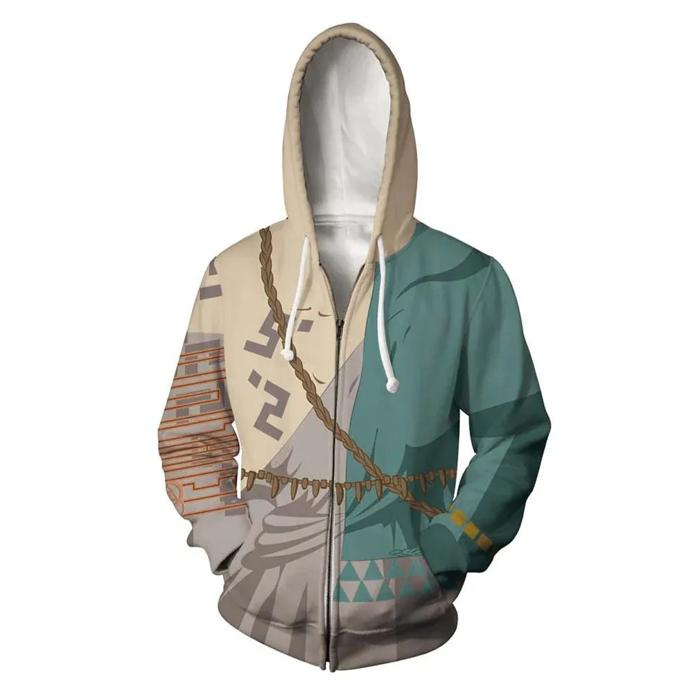 Link Cosplay Hoodie Men Costume for The Legend of Zelda Tears Kingdom Halloween Party