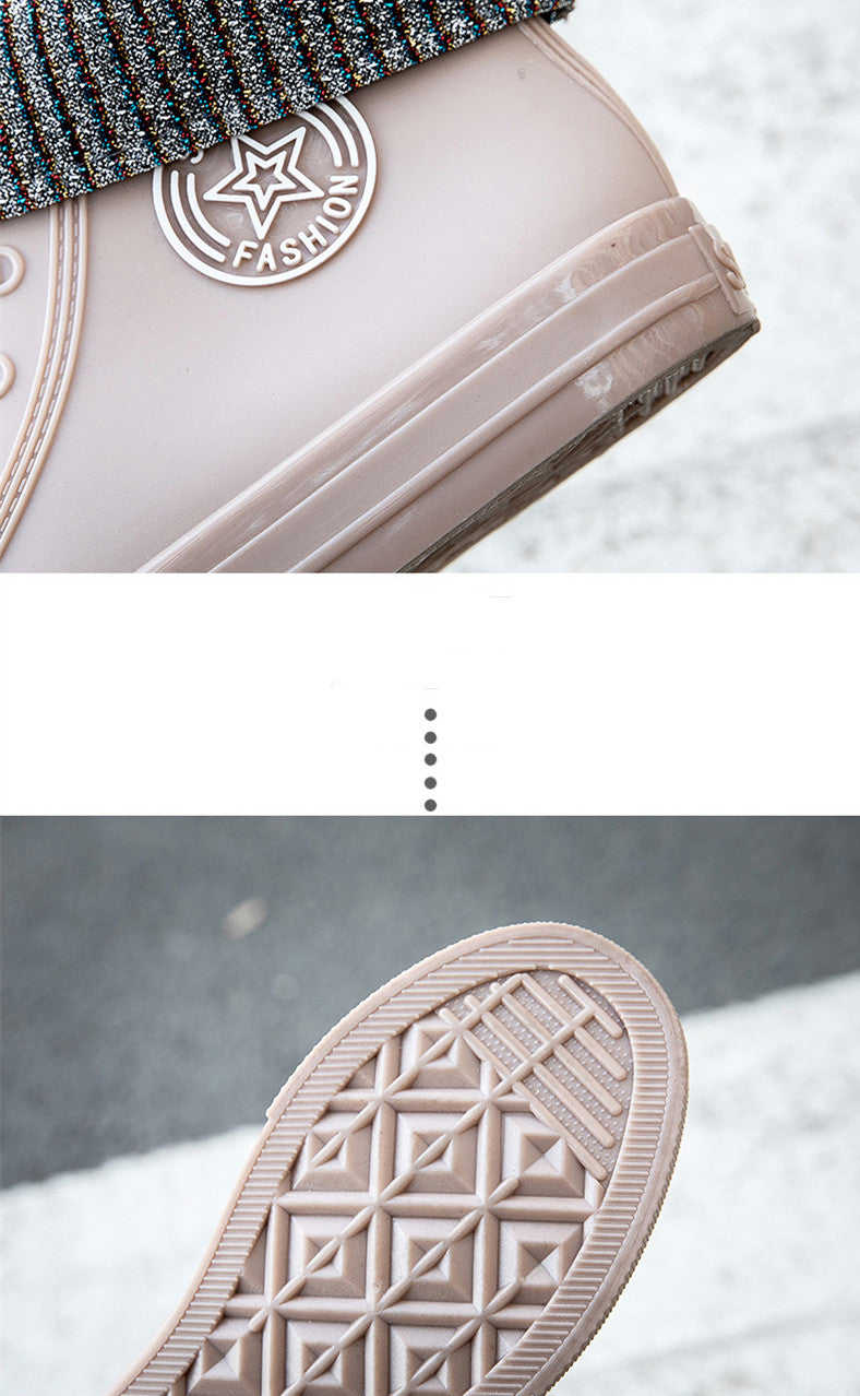 Spring And Autumn Fashion Women's Trend Short Working Rain Boots