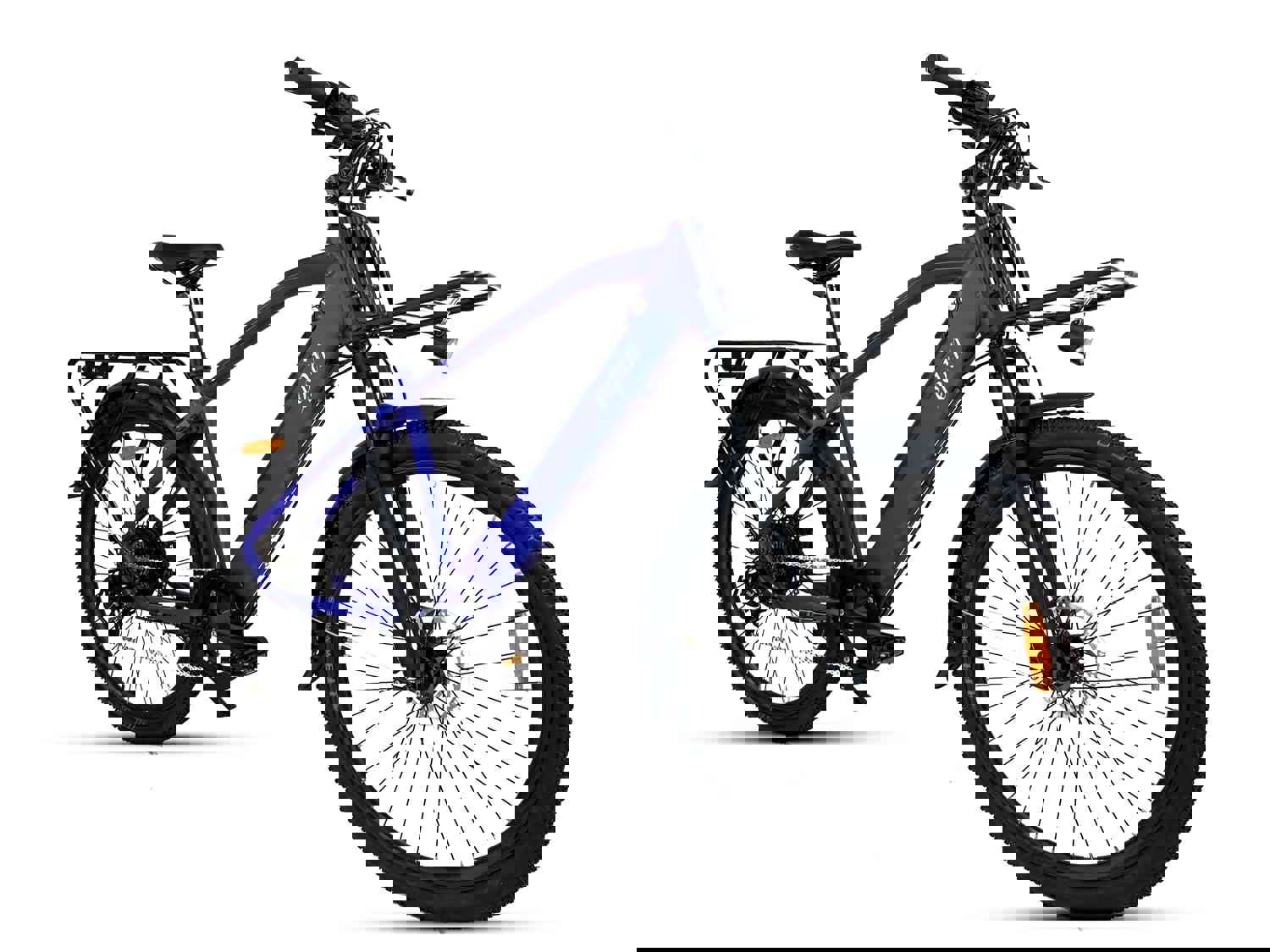 Sport Electric Bike - 500W Geared Hub, Cobalt Blue & Black