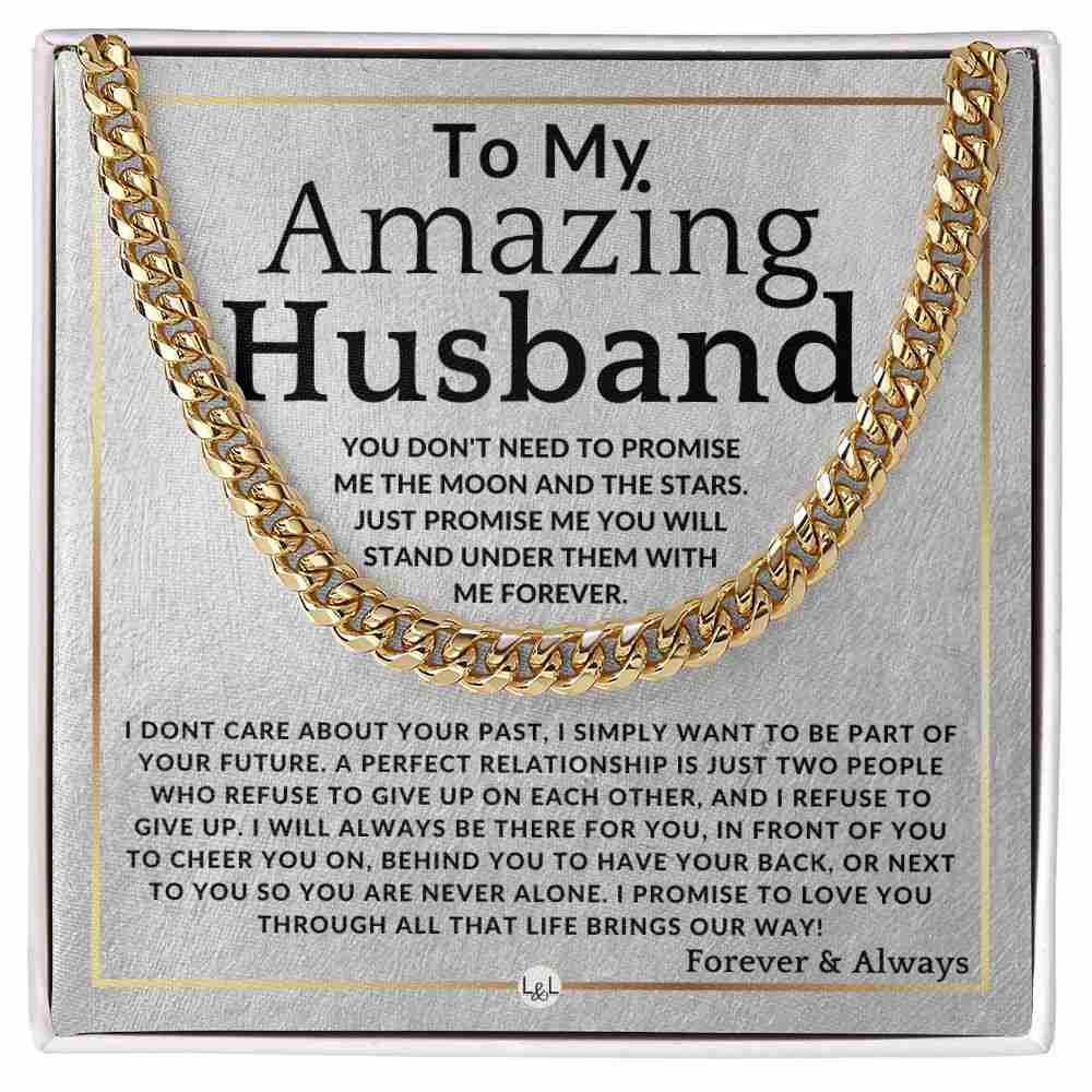 To My Husband - Moon And Stars - Meaningful Gift for Him - Romantic Christmas, Valentines, Birthday, Anniversary Present