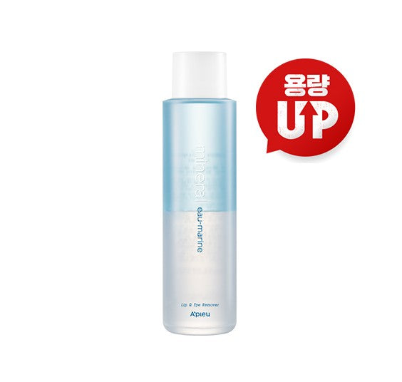 APIEU Mineral Lip & Eye Remover (Eau-Marine) 250ml - Gentle Makeup Remover for Waterproof & Long-Lasting Makeup