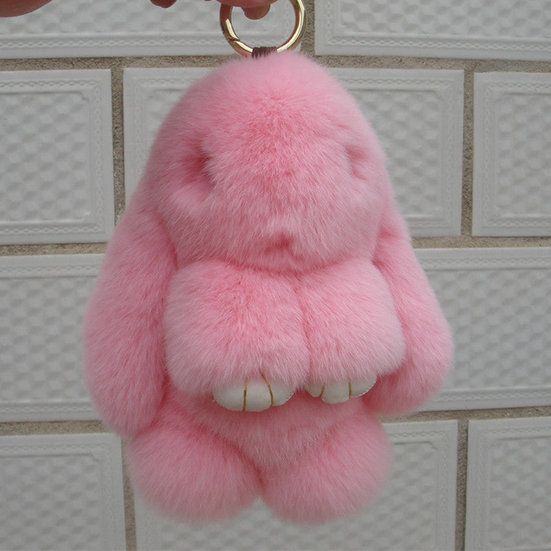 New Charm Decoration Gift Plush Bunny Toy Rex Rabbit Fur Bag Pendant Key Chain