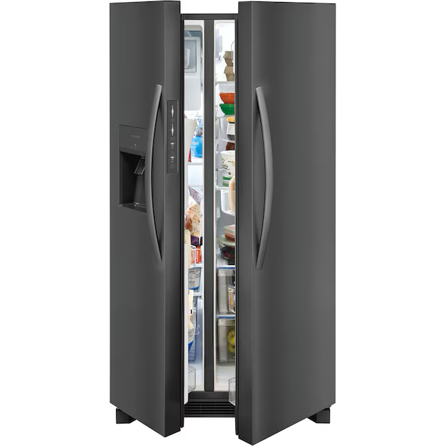 Frigidaire 25.6-cu ft Side-by-Side Refrigerator with Ice Maker and Dispenser (Black Stainless Steel) - ENERGY STAR