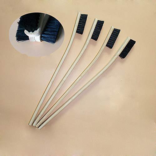 Bonaweite 3 Pack Wooden & Stainless Steel Long Handle Bird Cleaning Brush for Pet Cages