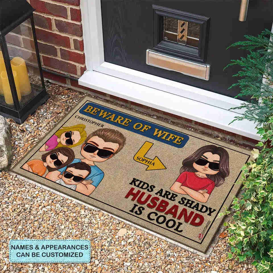 Personalized Custom Doormat - Birthday Gift For Family - Beware of Wife