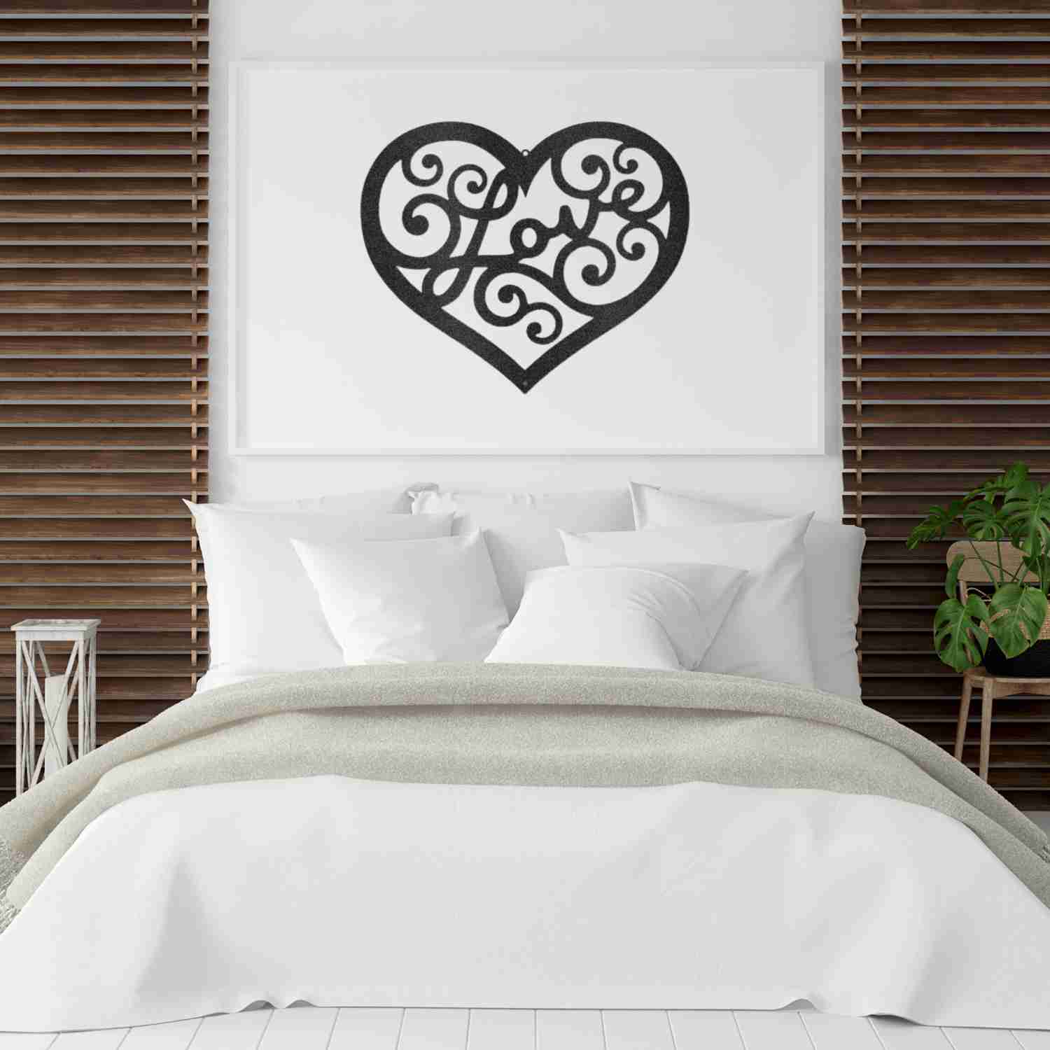 Love Swirl - Custom Metal Heart Sign - 11th Anniversary Gift