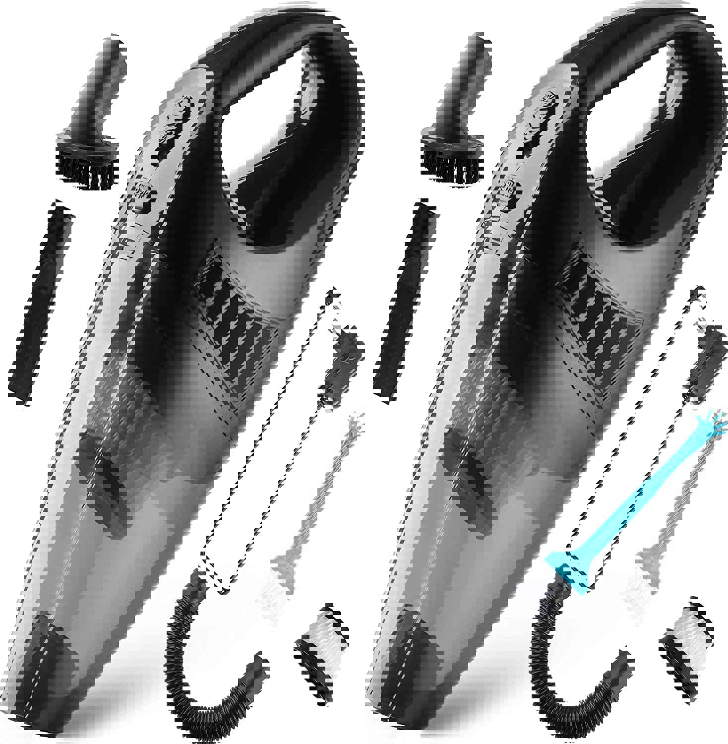 Cordless Handheld Vacuum Cleaner with HEPA Filter, Rechargeable Lithium Ion & Charging Cable for Home and Car Use (Black)
