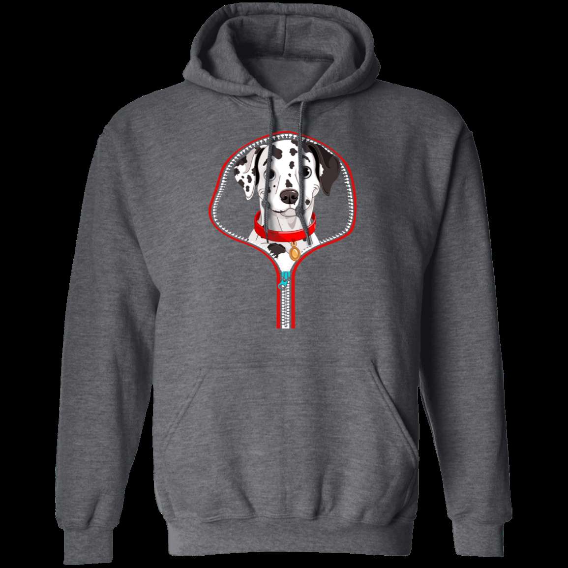 DALMATIAN ZIP-DOWN LADIES Pullover Hoodie - 8 oz Cotton/Poly Blend