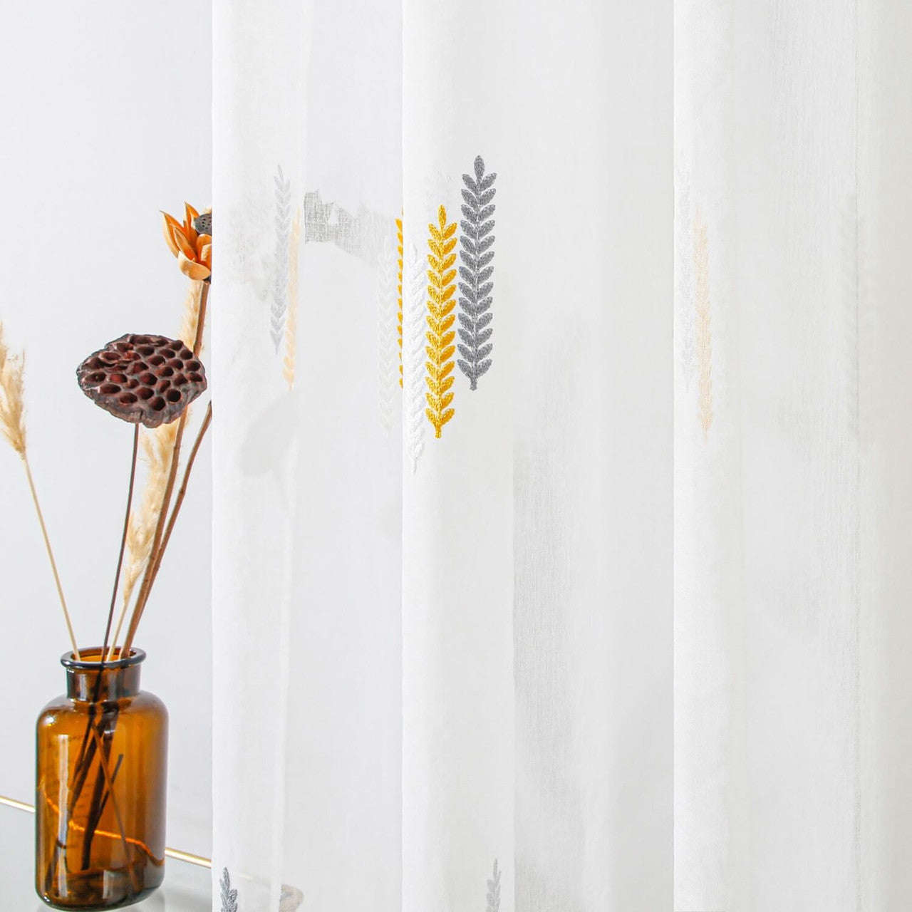 White Sheer Curtain Panel - Dolce Mela - Cologne 60x100H