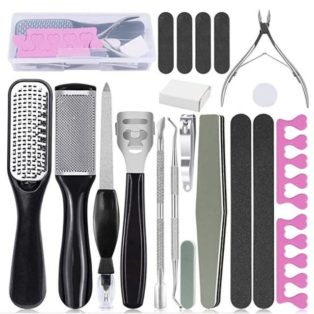Professional Pedicure Tool Kit for Foot Care - Callus Remover & Hard Skin File Set