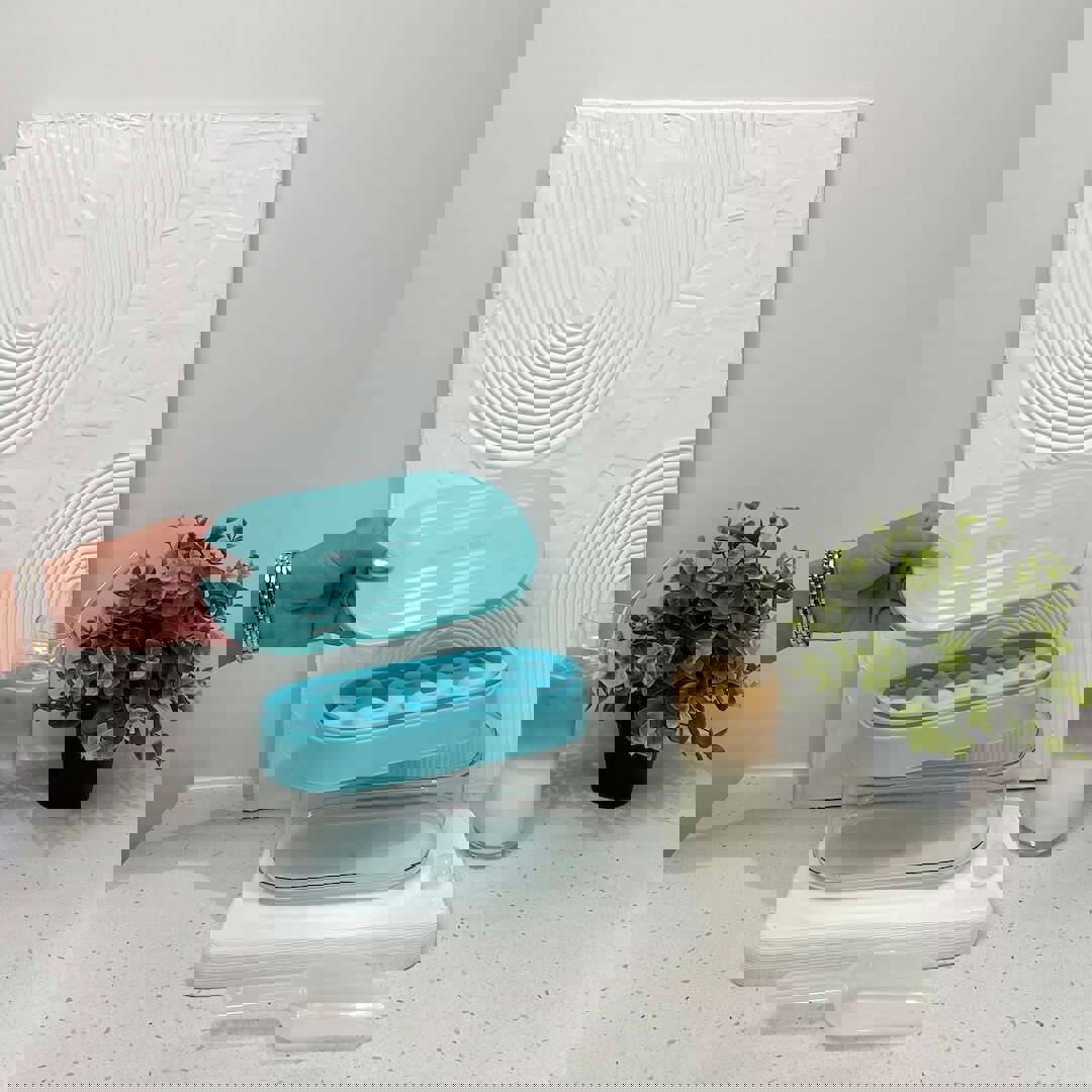 Pastel 2 in 1 Round Ice Cube Maker with Silicone Storage Box