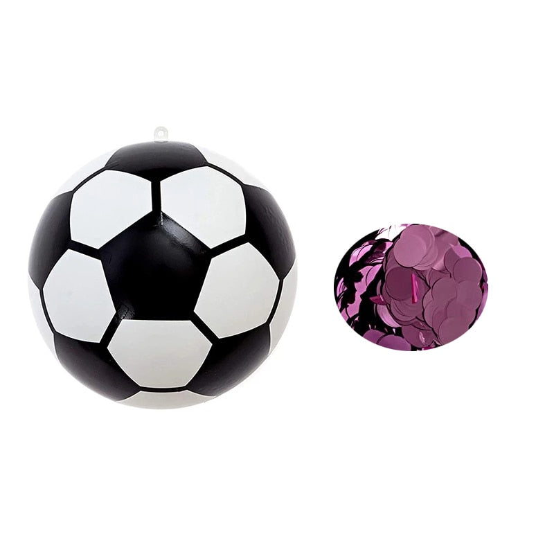 Gender Reveal Exploding Powder Soccer Ball with Blue Pink Powder Sequins Kit for Baby Boys Girls Football Party