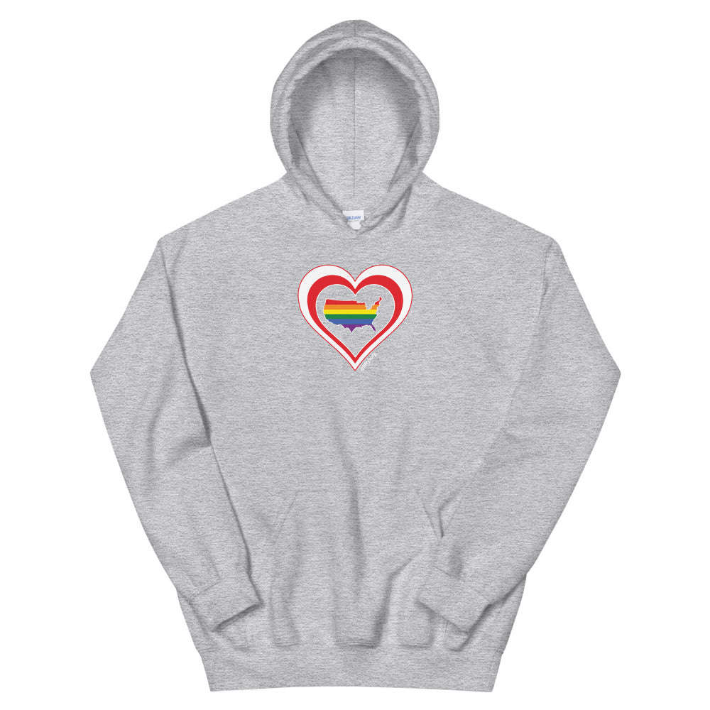 USA Retro Pride United States Heart - Unisex Hoodie