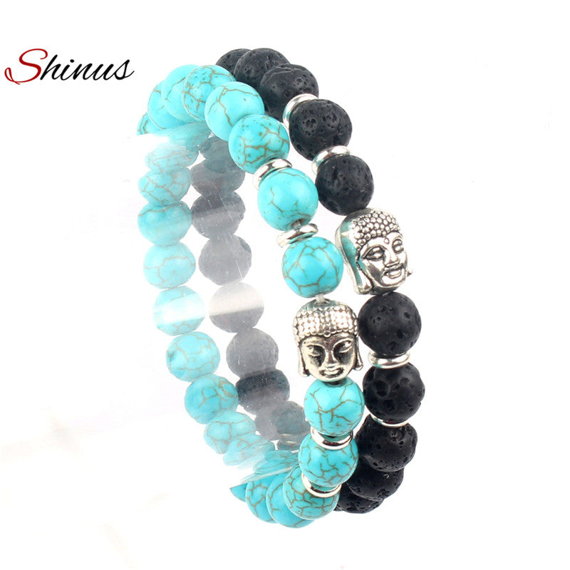 Shinus Strand Bracelet - Natural Stone Couple Bead Bracelets for Men and Women